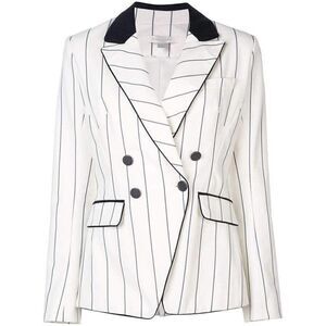 NWOT Jonathan Simkhai ivory white pinstripe blazer tuxedo jacket size US 6
